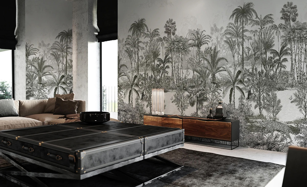 papier peint jungle Amazone Panthere de Isidore Leroy