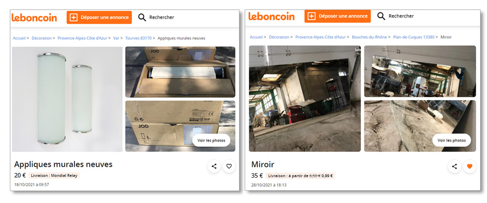 salle de bain recyclage spot et miroir